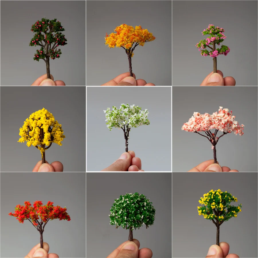 BEAUFORT Miniature Multicolour Tree Pine Red Maple Cherry Tree Mushroom  Micro Landscape Succulent Ornaments Plant Decoration