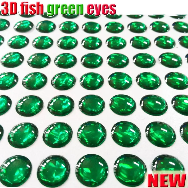 Accessories sticker Fishing lure eyes 4mm-5mm-6mm-8mm-10mm each bag;500pcs/lot color GREEN