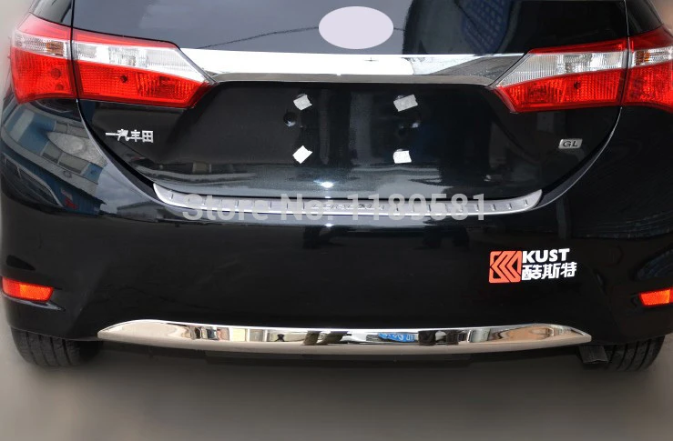 For Toyota Corolla 2014 2015 2016 ABS Chrome Rear Bumper Cover Trim Car Accessories Stickers