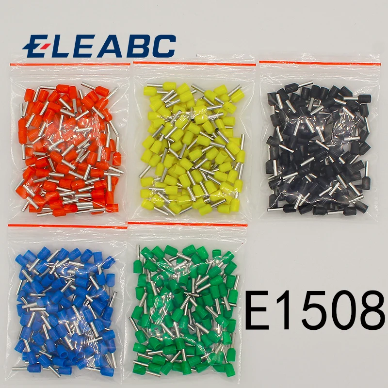 

E1508 Tube insulating Insulated terminals 1.5MM2 100PCS/Pack Cable Wire Connector Insulating Crimp Terminal Connector E-