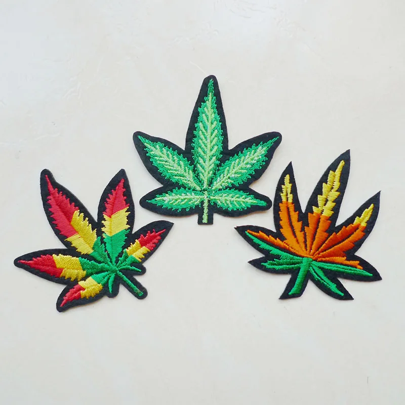 12 Kinds Maple Leaf Embroidery Iron On Patch For Clothing Sewing Badge Leaves Applique Dresses Shoes Bag Decoration DIY Apparel