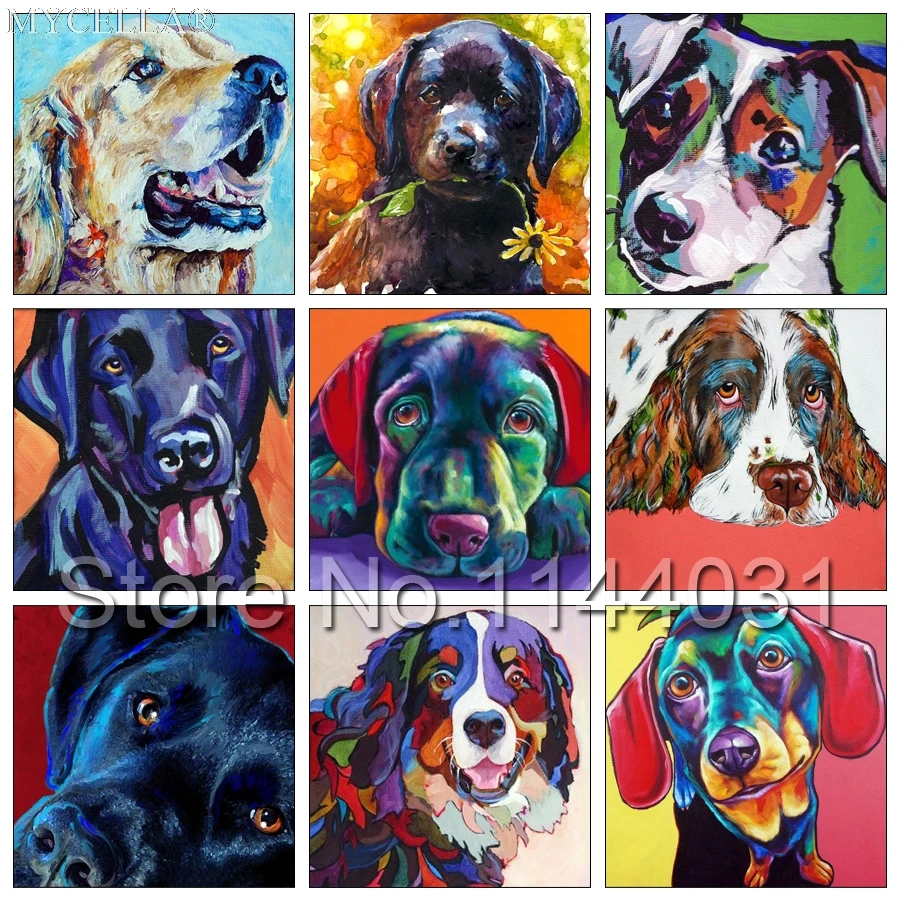 

5D Diy Diamond Painting Colorful Dog Embroidery Kits Crystal Full Rhinestone Picture Diamond Mosaic Gift Christmas Craft