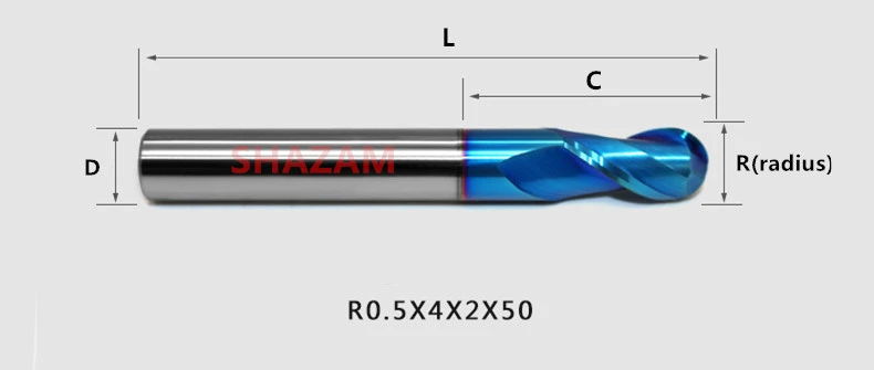 Fräsen Cutter Hrc70 Ball Nase Legierung Nano-Beschichtung Wolfram Stahl Werkzeuge Cnc Bearbeitungs FLASH-SHAZAM Großhandel Top Härte Maschine Schneider – Detail 4