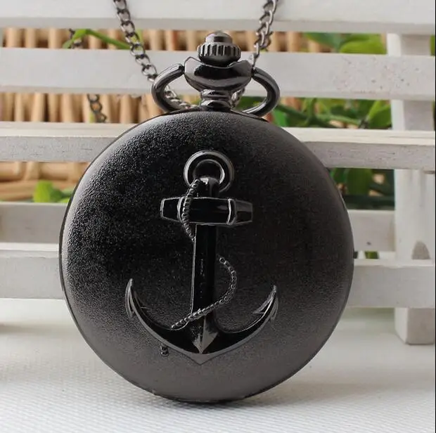 Black antique quartz Roman numerals men and woman Necklace pocket watches