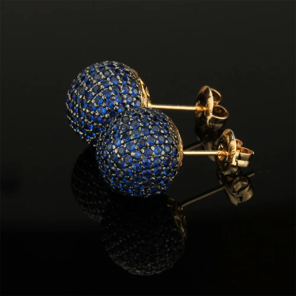 SUNSLL Golden Color Copper Pins Multicolor Cubic Zirconia Stud Earrings For Women Party Fashion Jewelry Cobre CZ Brincos