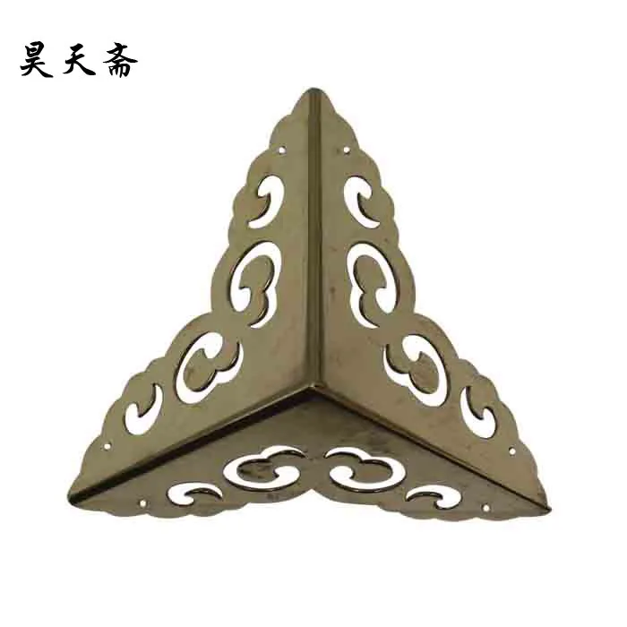 [Haotian vegetarian] antique Ming and Qing furniture copper fittings / 8cm three bread angle / copper wrap angle HTG-068