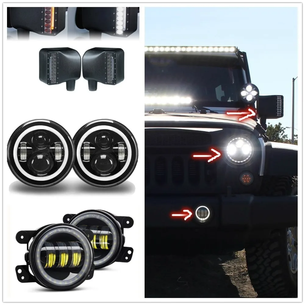 For Jeep Wrangler JK Headlights 7