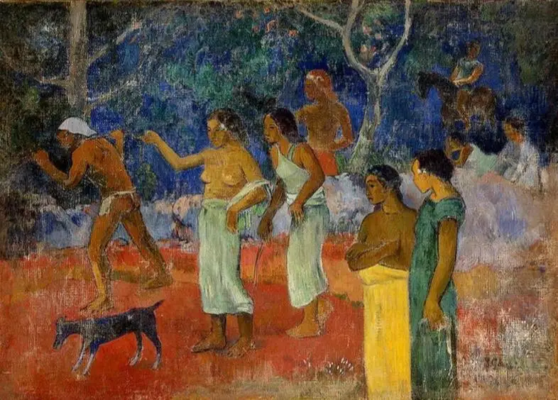 

High quality Oil painting Canvas Reproductions Scene from Tahitian Life (1896) by Paul Gauguin hand painted