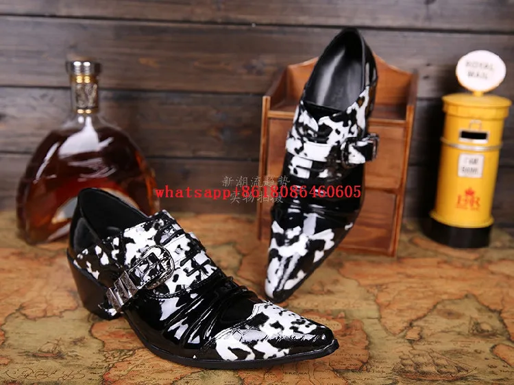 Choudory mens patent leather black shoes high heels handmade italian mens shoes mariage dress wedding 2017 oxford shoes men