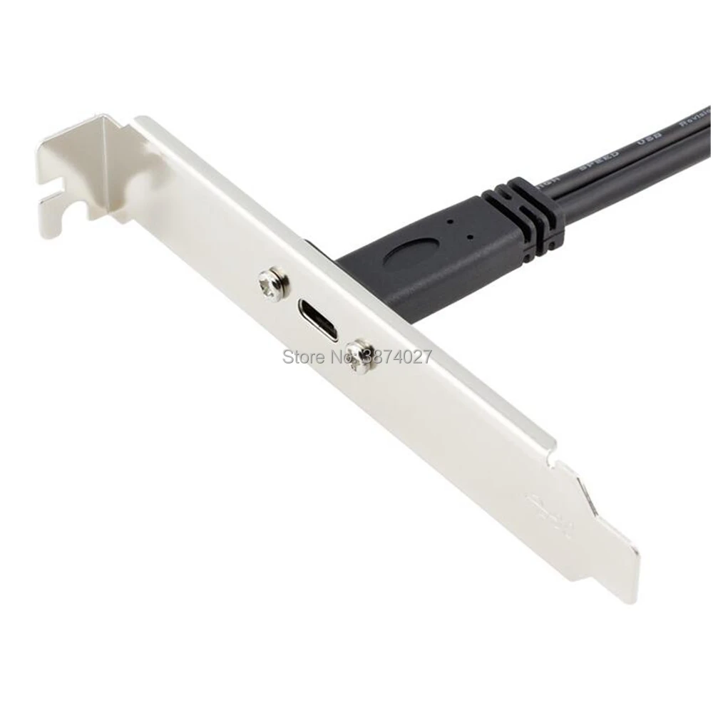 50cm Type C USB-C Female to USB 3.0 Motherboard 20Pin Panel Mount Cable With Rear PCI Back Panel Expansion Bracket