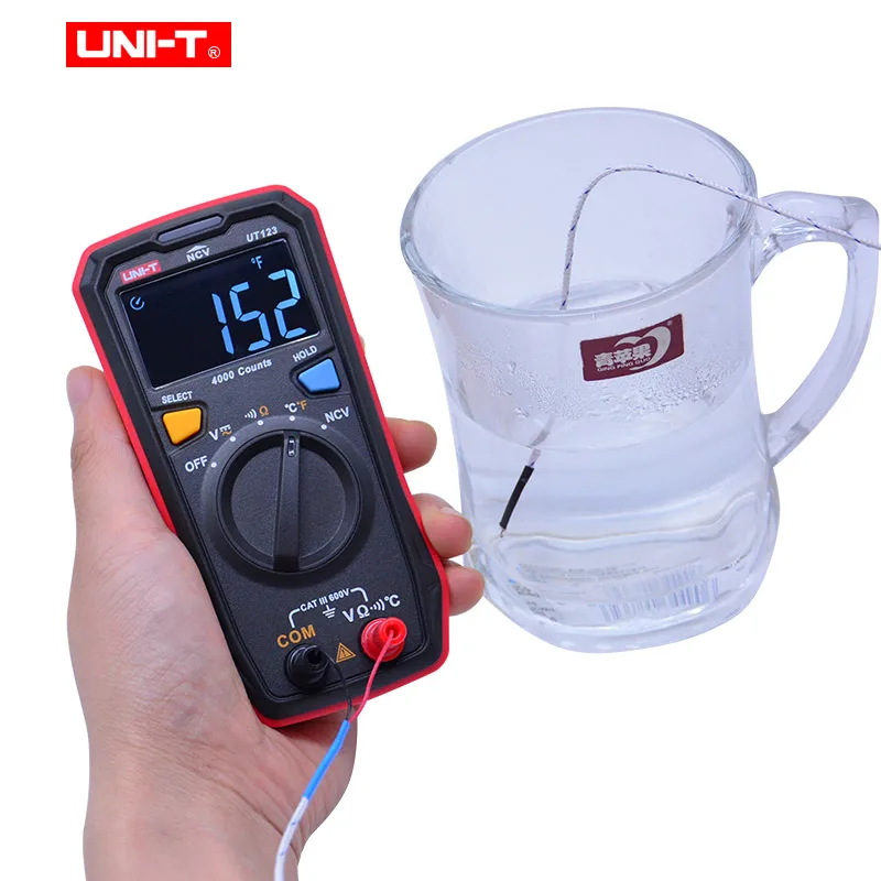 UNI-T Portable Digital Multimeter UT123/123D AC/DC Voltage Current Capacitance 4000uF Temperature/NCV/Live wire Tester