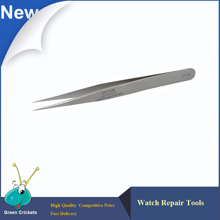 6pcs/set ST-10,ST-11,ST-12,ST-13,ST-14,ST-15 Stainless Steel Repair Tweezers Set, Watch screws picking nonmagnetic tweezers