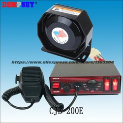 CJB-200E wires Car siren,DC12V fire/Police/ truck / emergency vehicle 200w alarm siren ,200W Speaker alarm,8 Tones , car siren