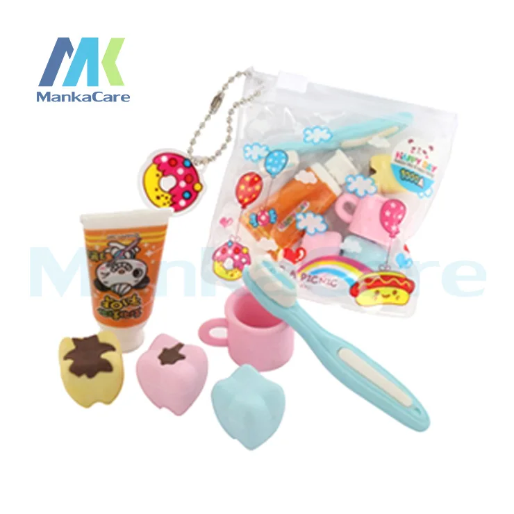 Lovely Koubei Expression Of Toothpaste Tooth Brush Teeth Eraser/removable Rubber Polishing/Dentist Dental Clinic gift