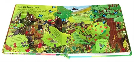 POP UP Jungle English Educational 3D Flap Picture Books Enchanted Forest Children Kids Reading Book