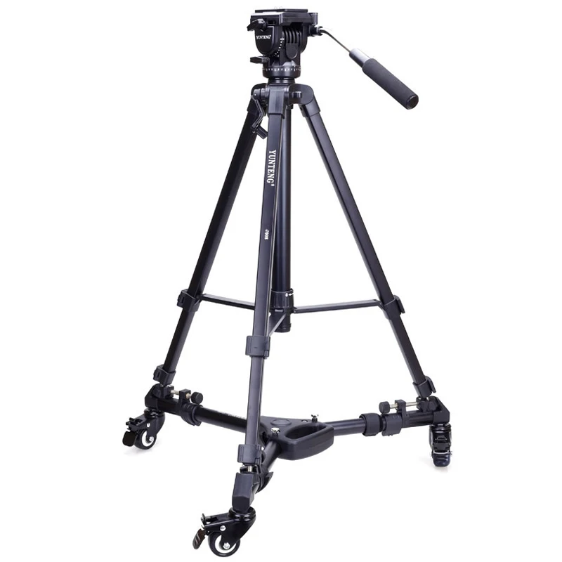 Yunteng 900 Professional Photo Aluminum 3 Wheels Pulley Universal Foldable DSLR Camera Tripod Dolly Base Stand Max. Load 15KG