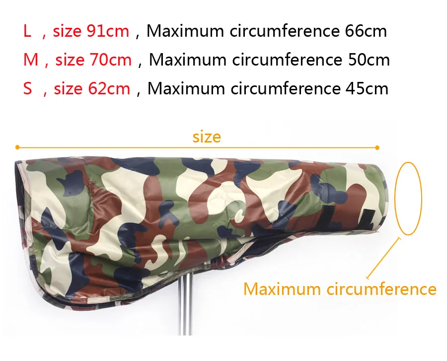 BIZOE-chubasquero para cámara, impermeable para teleobjetivo, cubierta para lluvia/chubasquero para lentes, ropa de pistolas de camuflaje para