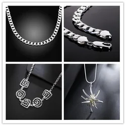 Wholesale ,Charm silver color necklace jewelry crystal Men women fashion Wedding pendant necklace jewelry free shipping N020