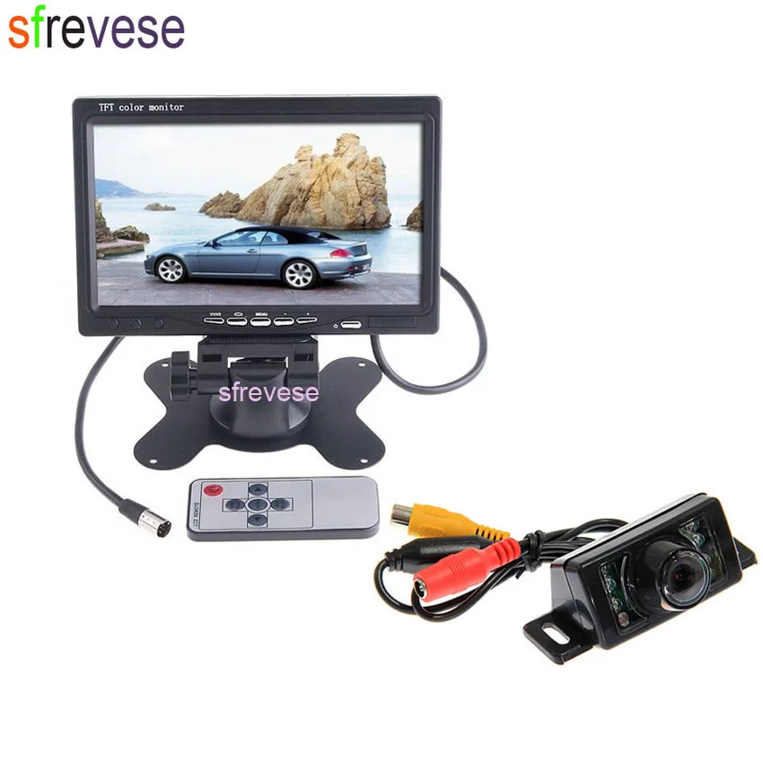 

7" LCD Monitor Car Rear View Kit + 7 IR LED Night Vision Reversing Parking Backup Camera Assistant Waterproof