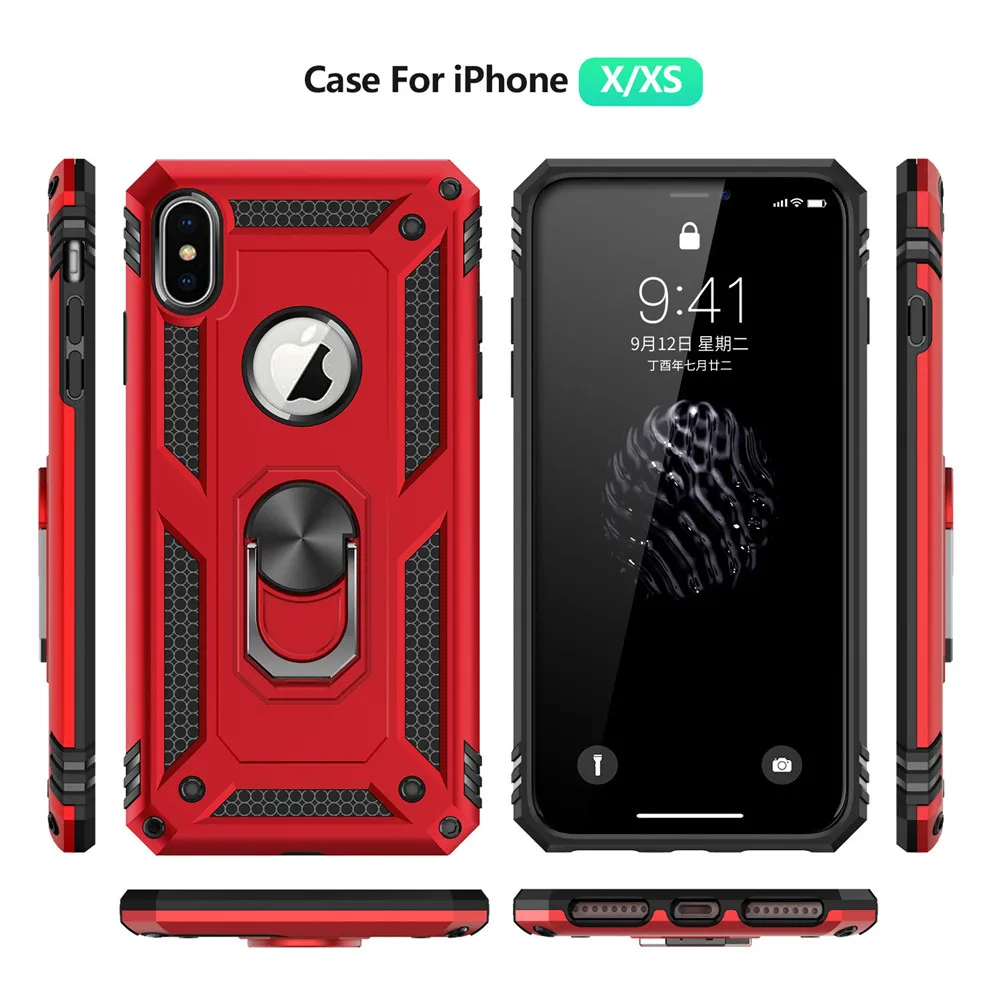Magnetic Ring Holder Stand Kickstand For iPhone X XS Max XR 10 7 Case Armor Cover For iPhone 6s 7 8 Plus XR XS MAX 7+ Case capa