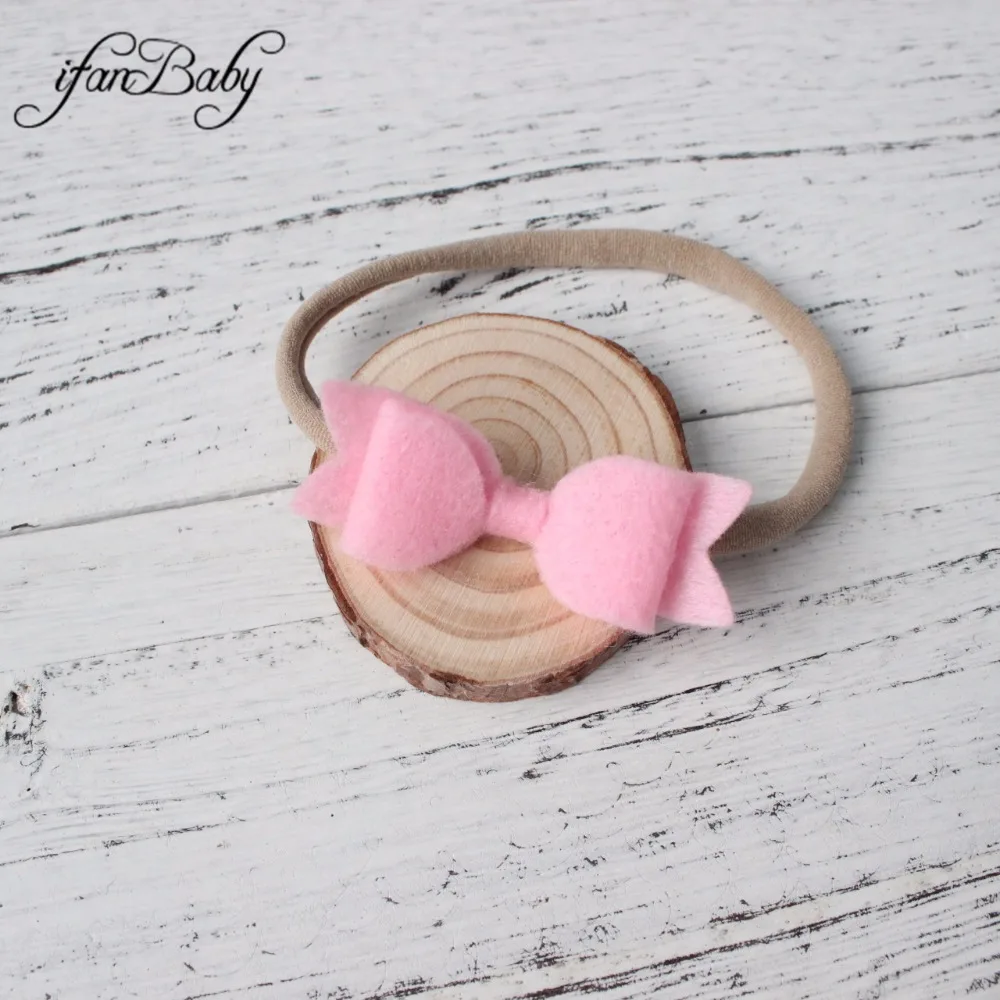 Felt bow flower with nylon elastic headband