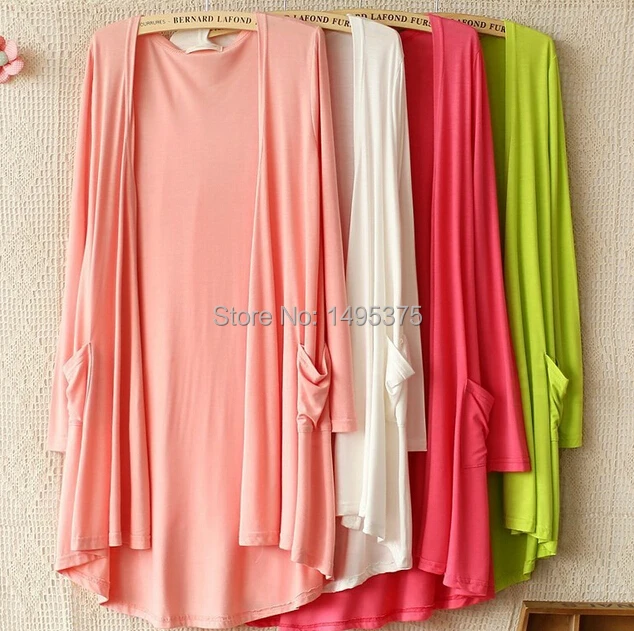 50pcs/lot long Women Shawl Top Tees Summer Smock Block UV Candy Coloured Muslin Cardigan Long Sleeve Wrap Cape