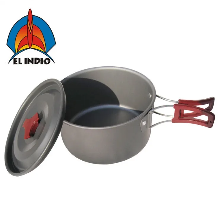 EL INDIO Outdoor single pot medium high quality aluminum alloy oxidation nonstick field cookware single person camping pan AL300