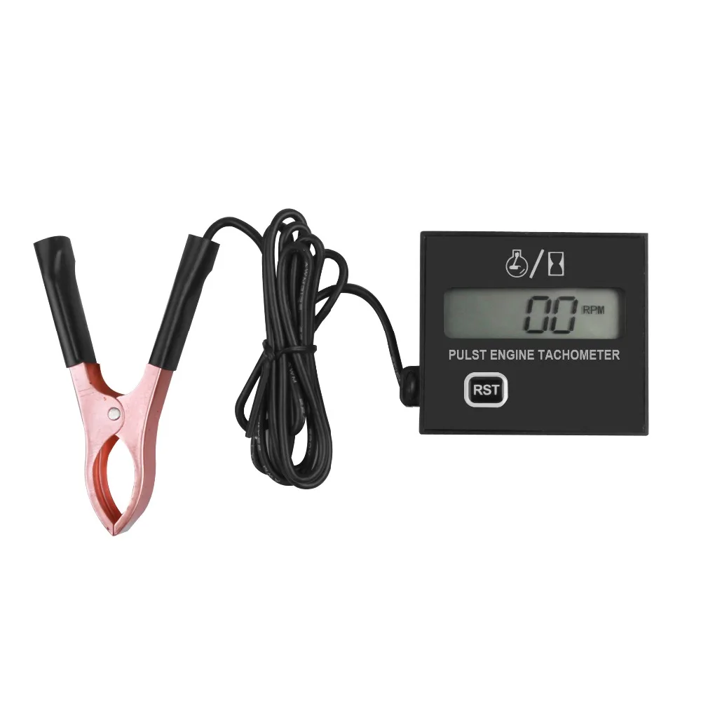 Gasoline engine moter speed tester inductive tach hour meter digital Tachometer clip style waterproof for motorcycle chainsaw