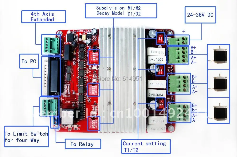 

Factory direct sales / CNC 3 Axis TB6560 3.5A Stepper Motor Driver Controller Board Mach3