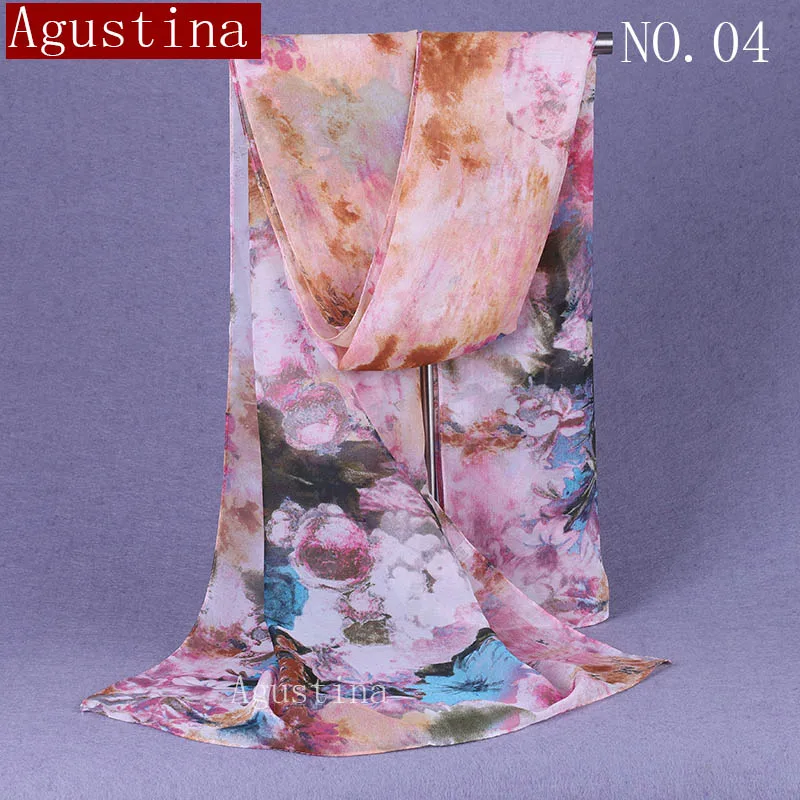 chiffon Flower Ink painting scarf fashion shawl women designer brand luxury for women headscarf scarfs scarves stoles and shawls