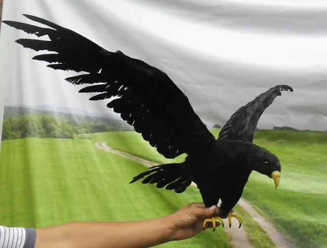 simulation eagle toy large 45x90cm black eagle bird model toy craft,photography,teaching props,home decoration a1920