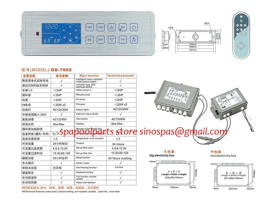 パネルデジタル multifuncion パラスパ & Incluye カハ · エレクトロニカ GD7005 中国のスパ