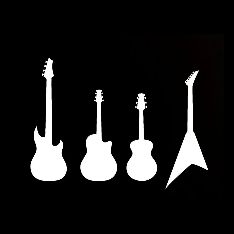 YJZT 13.4CM*9.8CM Electric Guitars Player Rock Star Musician Vinyl  Car Sticker C22-0622