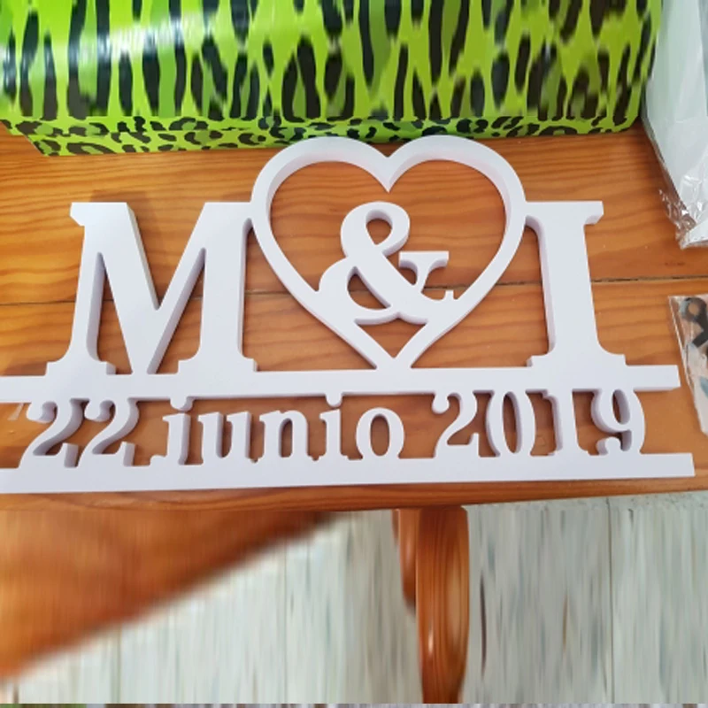 Custom Wooden Standing Letters Sign, Personalized Raw MDF, Wedding Joint Names