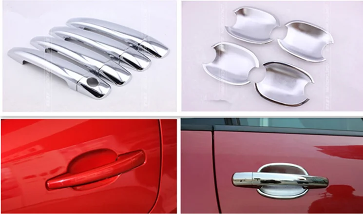 

FOR CITROEN C4 C4 PICASSO C6 PEUGEOT 207 308 407 CHROME DOOR HANDLE COVER + CUP BOWL TRIM Free Drop Shipping