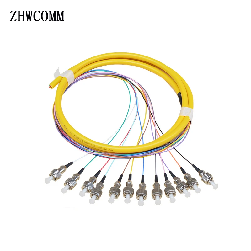 ZHWCOMM 12 core FC 1.5m fanout fiber optic Pigtails High quality  Fiber Optical Patch Cord