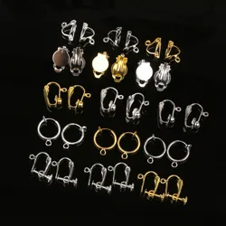 4-20Pcs ear clip Gold Silver Rhodium Plated Earring Converter with Loop Plastic Earring Pads Earrings Jewelry Findings Component