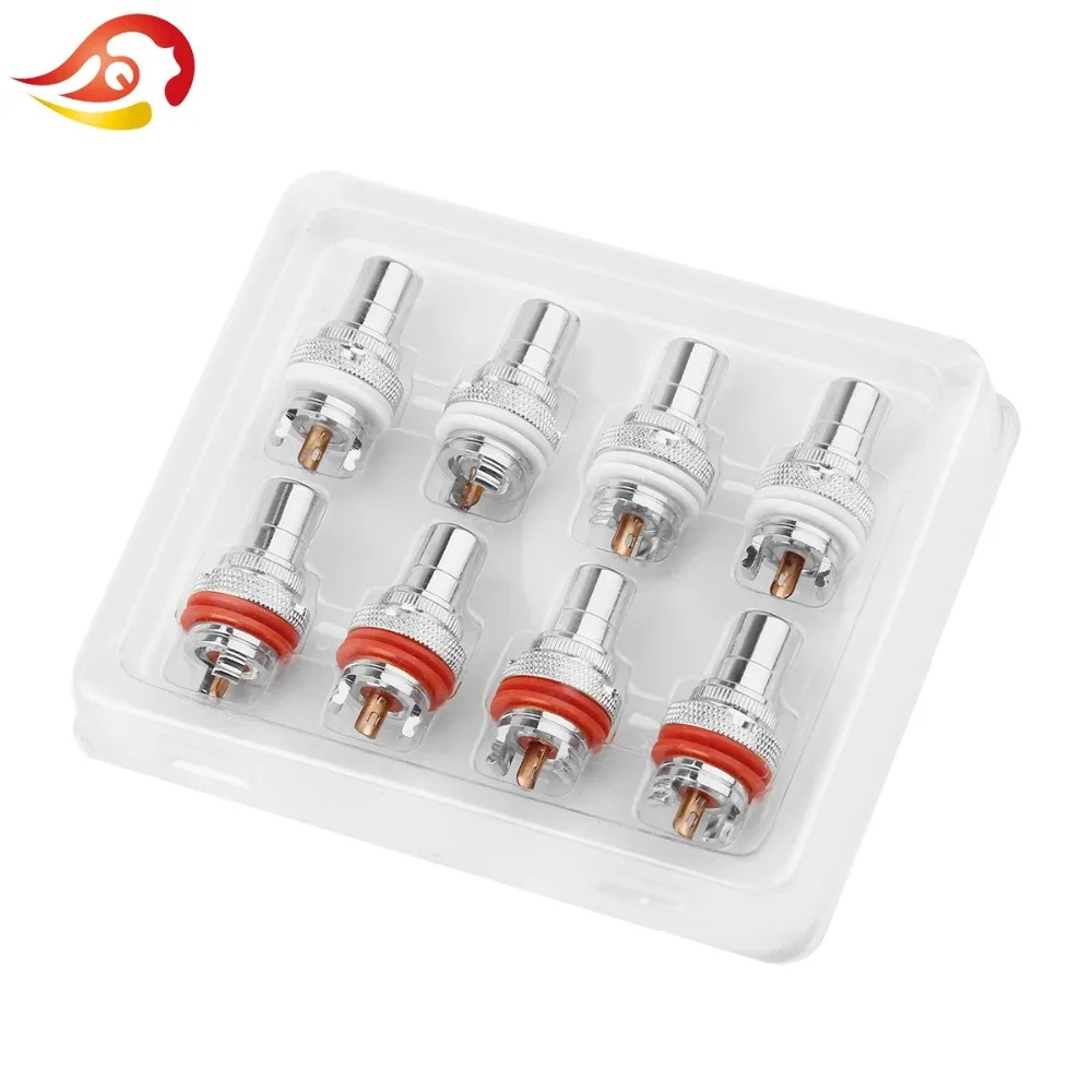 QYFANG RCA Female Socket Chassis CMC Connector Rhodium Plated Copper Jack 32mm Copper Plug Amp HiFi White Red Audio Jacks