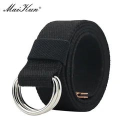 MaiKun-cinturones de lona para mujer, cinturón táctico femenino, hebilla de Metal, cinturones de diseñador, Unisex