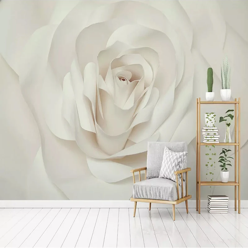 Custom Wall Painting Modern Romantic Rose Flower Living Room Bedroom TV Background Photo Wallpaper For Walls Mural De Parede 3D