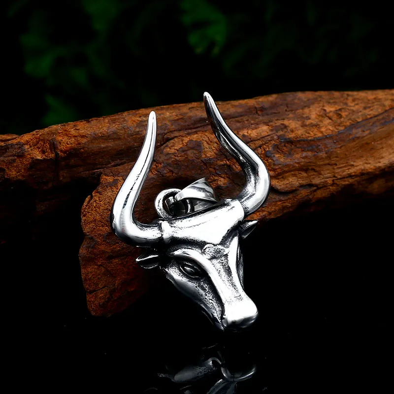 Beier 316L stainless steel Odin bull head Amulet nose Viking necklace pendant Men gift  Fashion Pagan animal Jewelry LP412