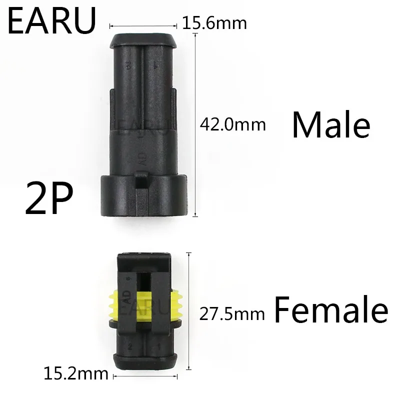 5 Sets Kit 1P 2P 3P 4P 5P 6P AMP 1.5 Male And Female Plug Automotive Waterproof Connectors Xenon Lamp Lamp Connector For Car Hot