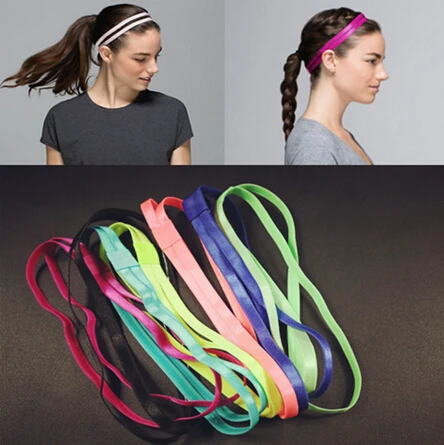 1pcs ON SALE Double Elastic Headband Softball Anti-slip Silicone Rubber Hair Bands Bandage On Head For Hair Scrunchy