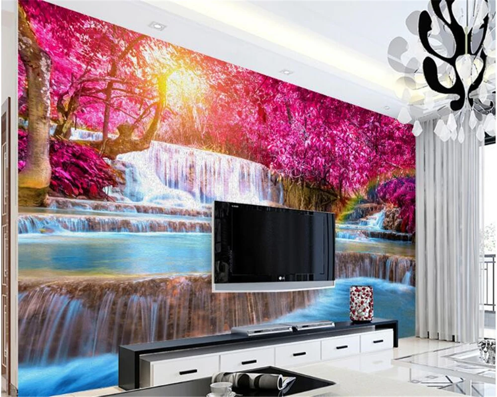 beibehang Creative High Fashion papel de parede Wallpaper 3d Aesthetic Landscape Decorative Paintings Living Room Background