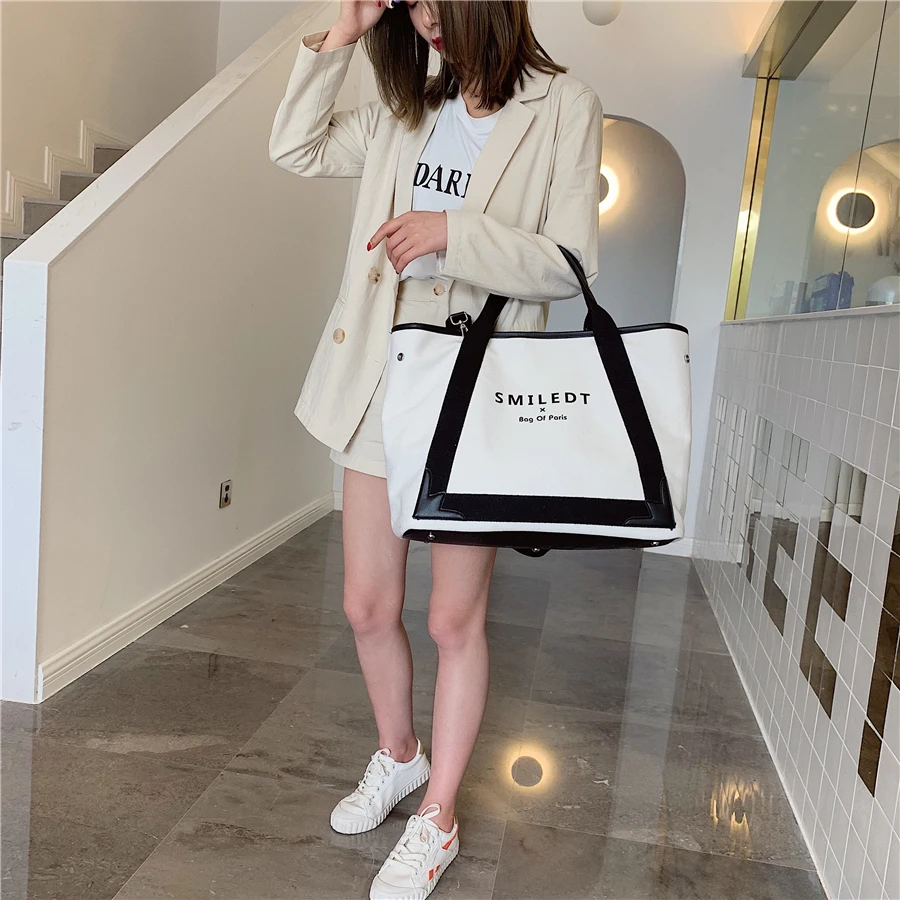 New Fashion Canvas Women Handbags Large Capacity Ladies Shoulder Crossbody Bag Famous Designer Casual Female Tote Messenger Bags