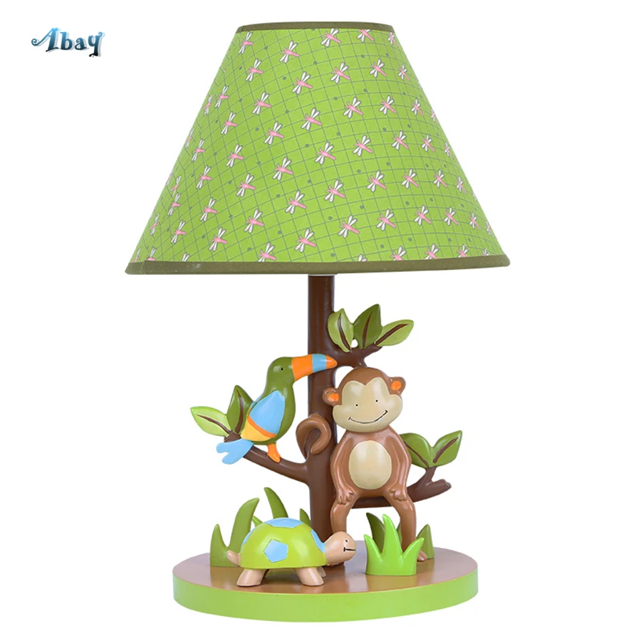 Lovely Cartoon Resin Monkey Table Lamps Creative Kids Room Light Home Deco Children study bedroom desk lamp boys Birthday Gift