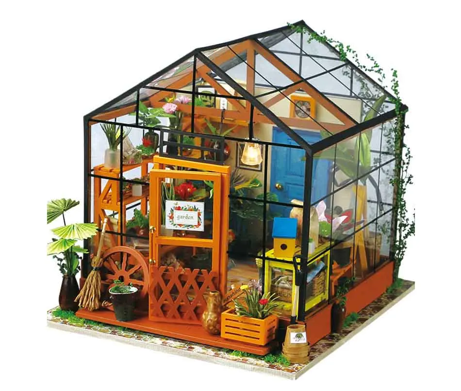 

mylb DIY Doll House Miniature Doll house With Furnitures Wooden House Toys For Children Kathy's Flower House