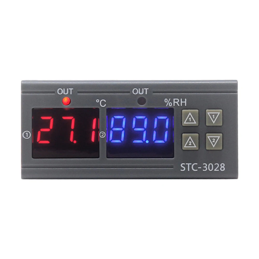 Digital Thermostat Hygrostat Temperature Humidity Controller AC 110V-220V DC12V Regulator Heating Cooling Control STC-3028