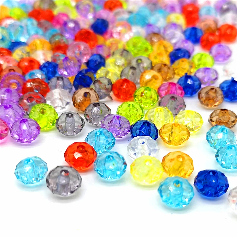 8/10/12/14mm Transparent Beads Faceted Acrylic Beads Loose Spacer Beads for Handmade DIY Necklace Bracelet Jewelry Making