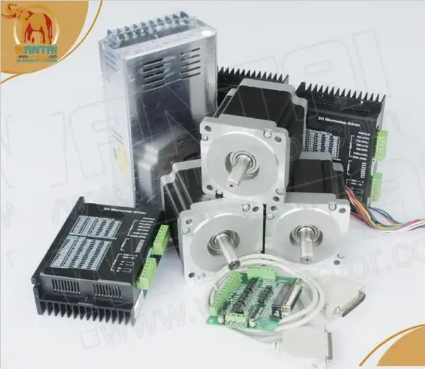 Wantai 3axis Nema23 Stepper Motor 57BYGH627 1.9NM 270oz-in 76mm 3.0A +Driver DQ542MA 4.2A 50V 128micro